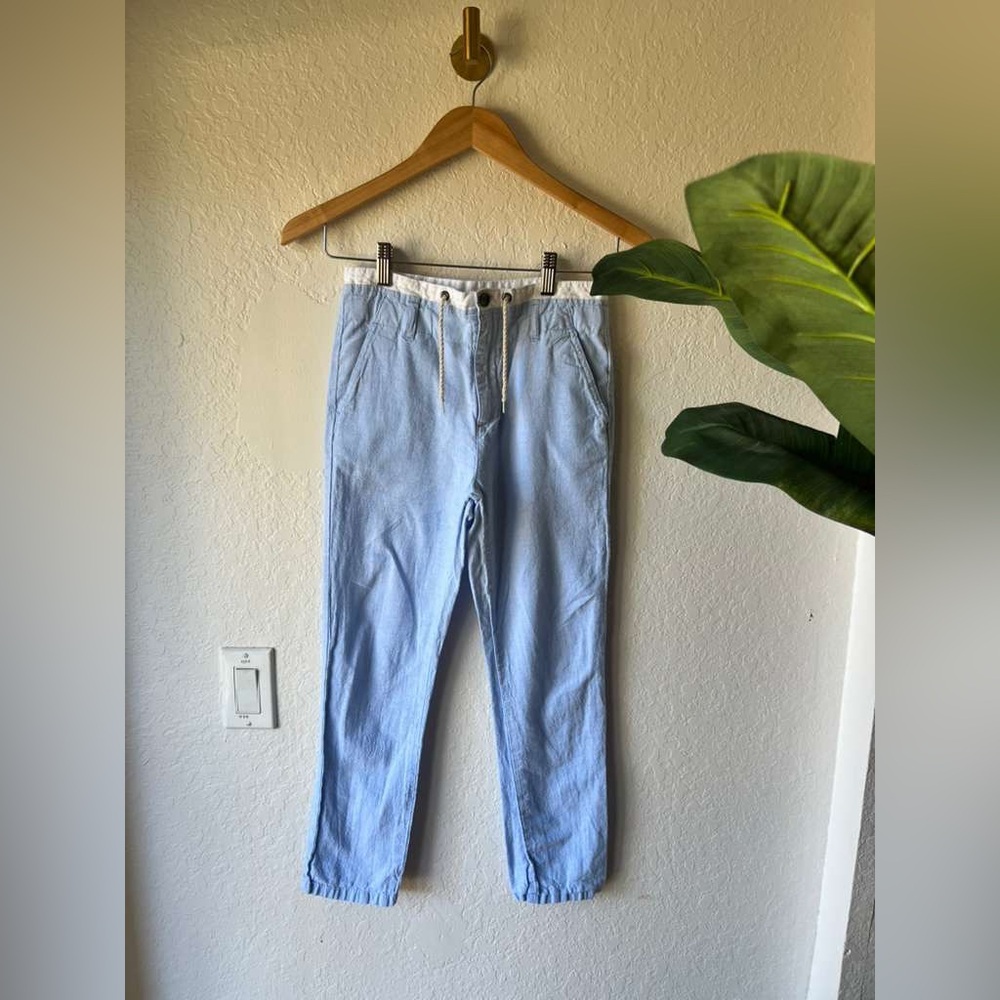 Janie and Jack Sky Blue Linen/Cotton Trousers, Sz 10